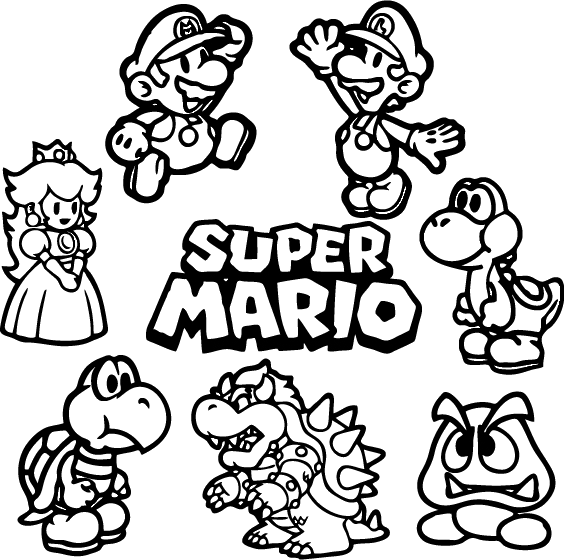 Vinilo adhesivo de personajes de mario bros