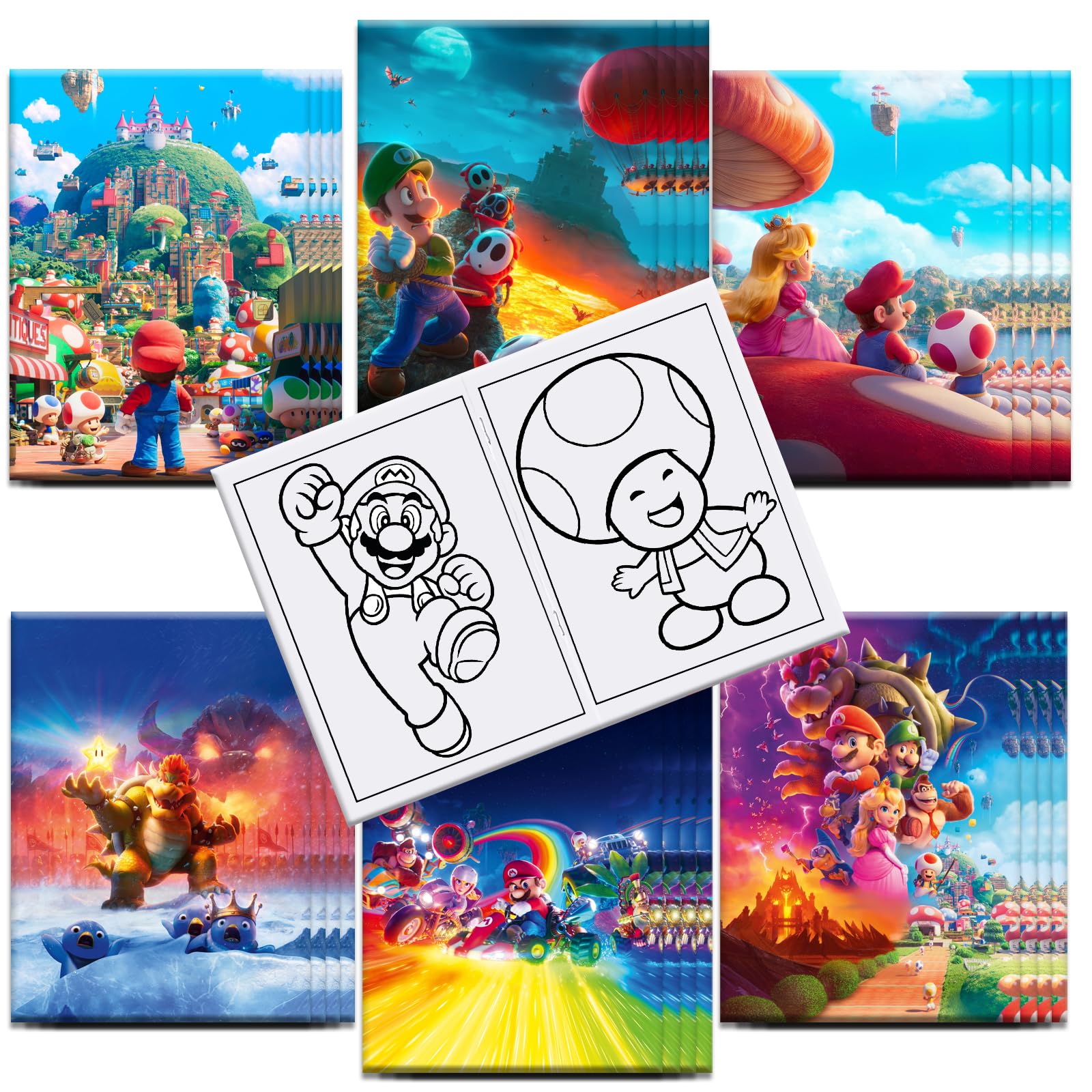 Pcs mario coloring books mario diy art drawing book mario birthday party favors gifts mario patterns color booklets for mario party supplies toys games