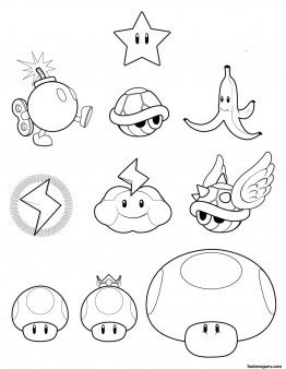 Super mario koopa wario toad coloring pages