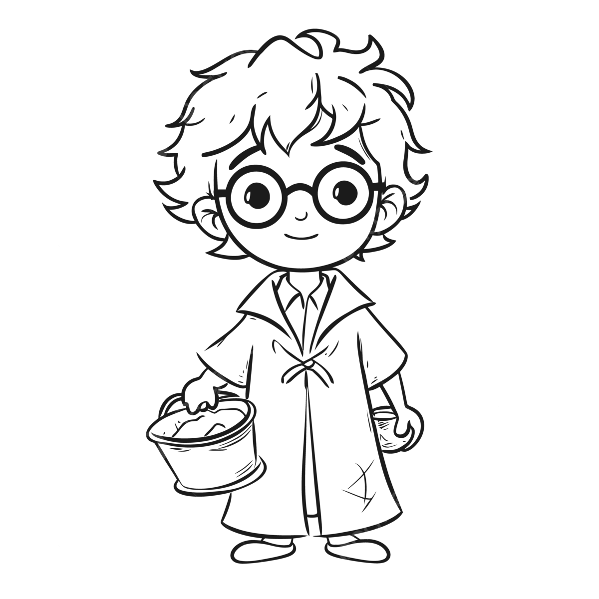 Dibujo de la pãgina para colorear harry potter con un nião sosteniendo tazãn boceto contorno vector png dibujos dibujo de bãºho dibujo de ala dibujo de anillo png y vector para dcargar
