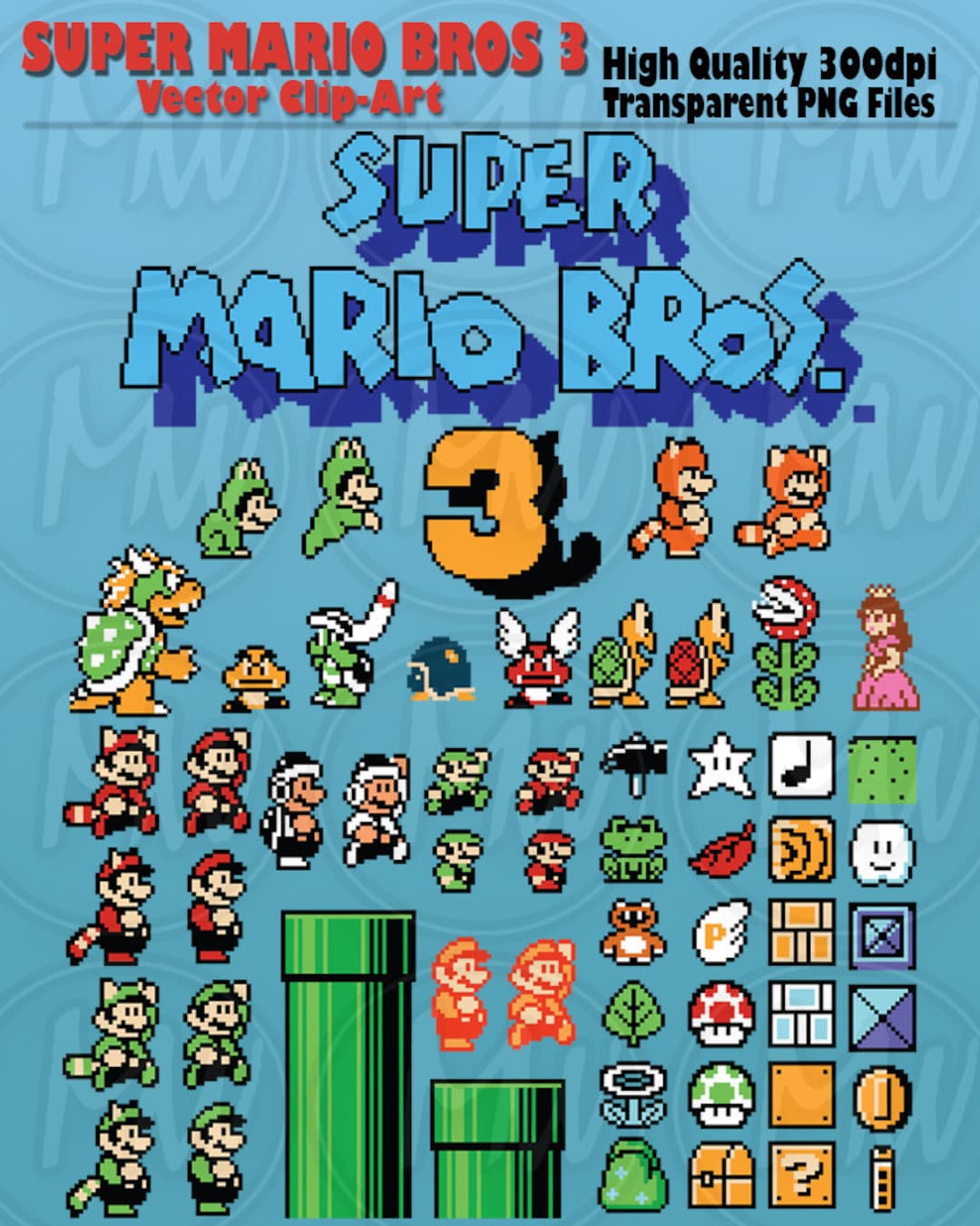 Super mario bros clipart mario pixels