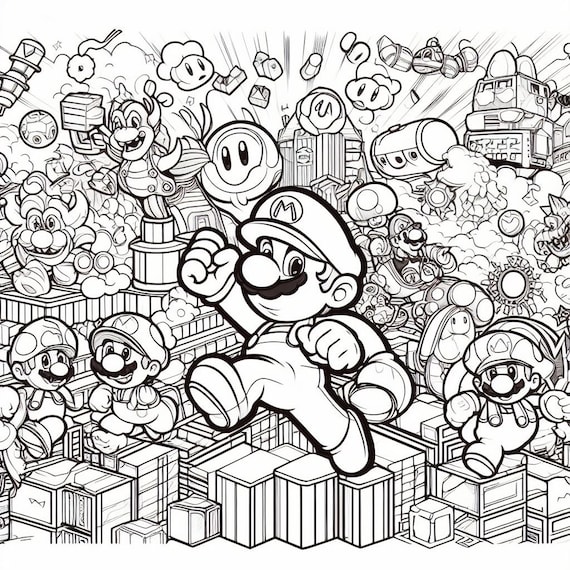 Mario bros coloring pages