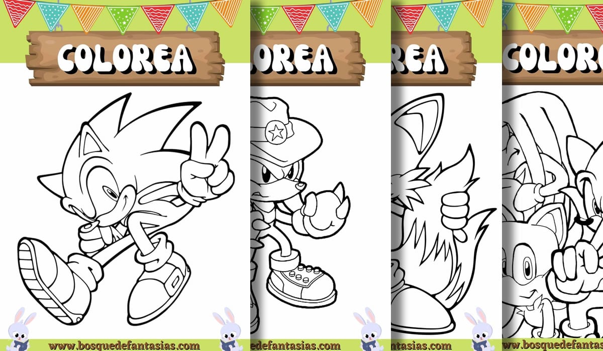 Dibujos de sonic para niãos para colorear e imprimir