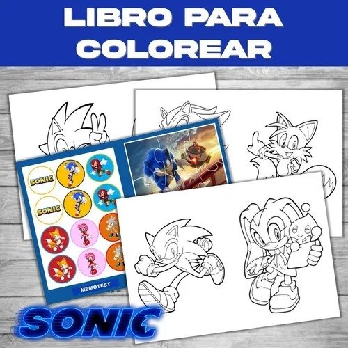 Libro colore sonic editable imprimible