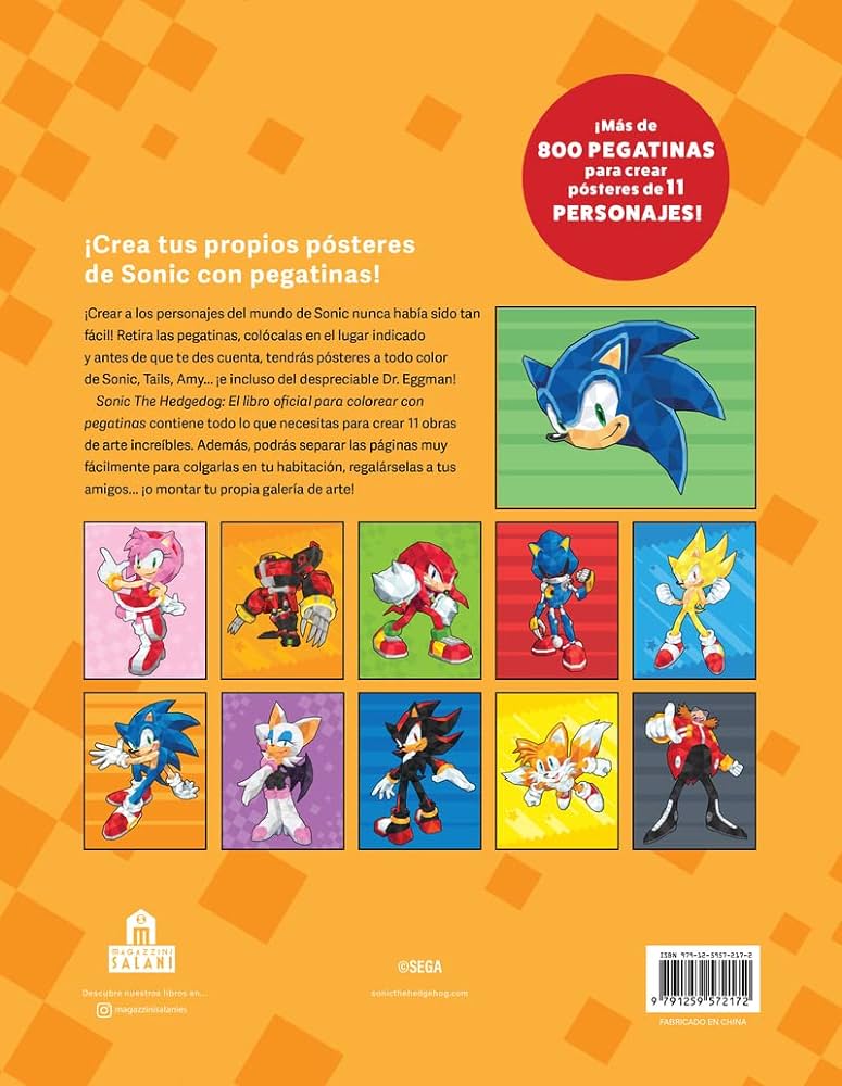 Sonic the hedgehog el libro oficial para colorear aavv office products