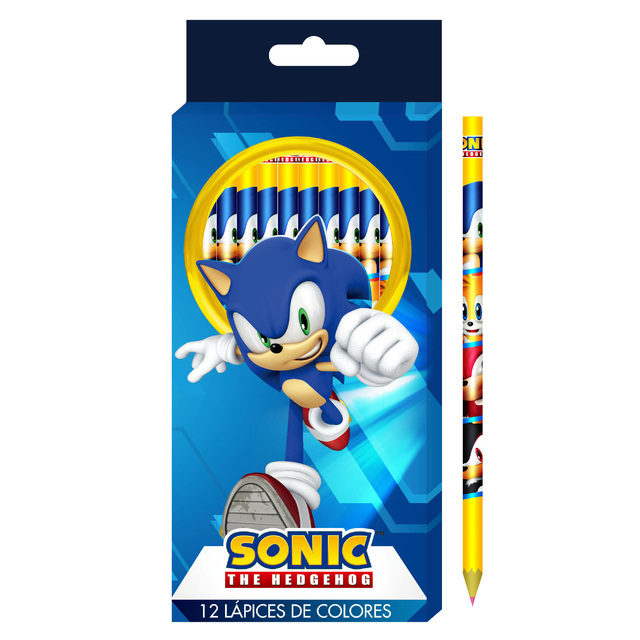 Caja de lapices colores sonic