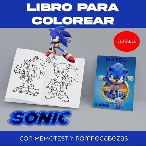 Libro colore sonic editable imprimible