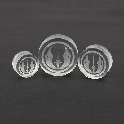 Star wars jedi o sith vidrio tapãn oãdo pyrex expansor oreja calibre mm