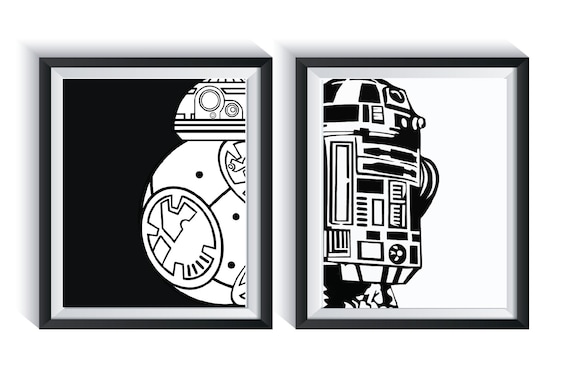 Star wars darth vader storm trooper rd bb art prints unframed qty nursery bedroom decor black white minimalist modern dorm wall