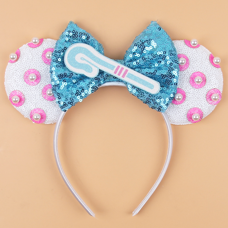Disney toy story cosplay mouse ears headband for girls sequins bow birthday party hairband christmas diy hair accessories