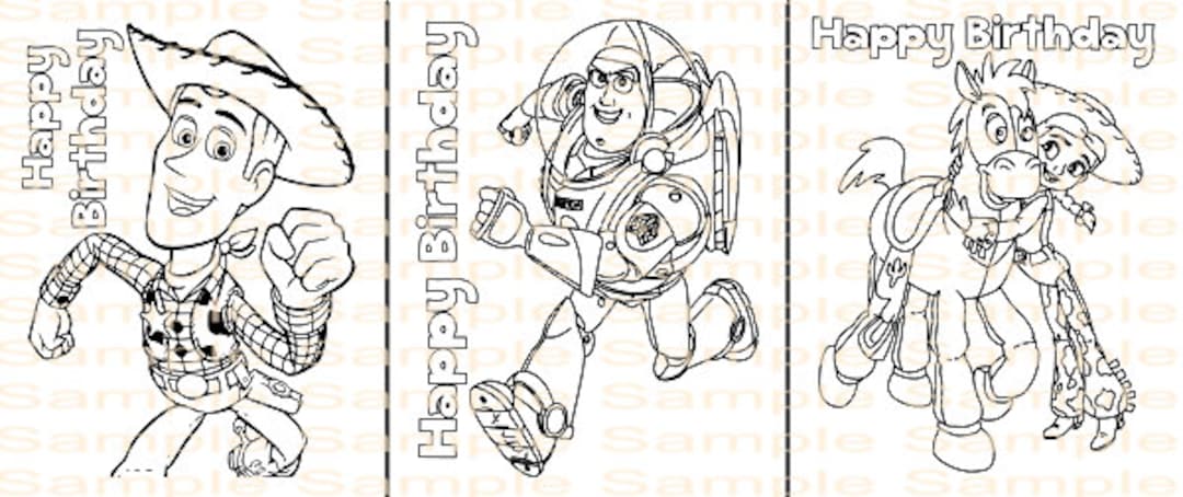 Toy story birthday coloring page printable toy story party supplies party printables coloring sheet jessie woody fun idea theme digital pdf