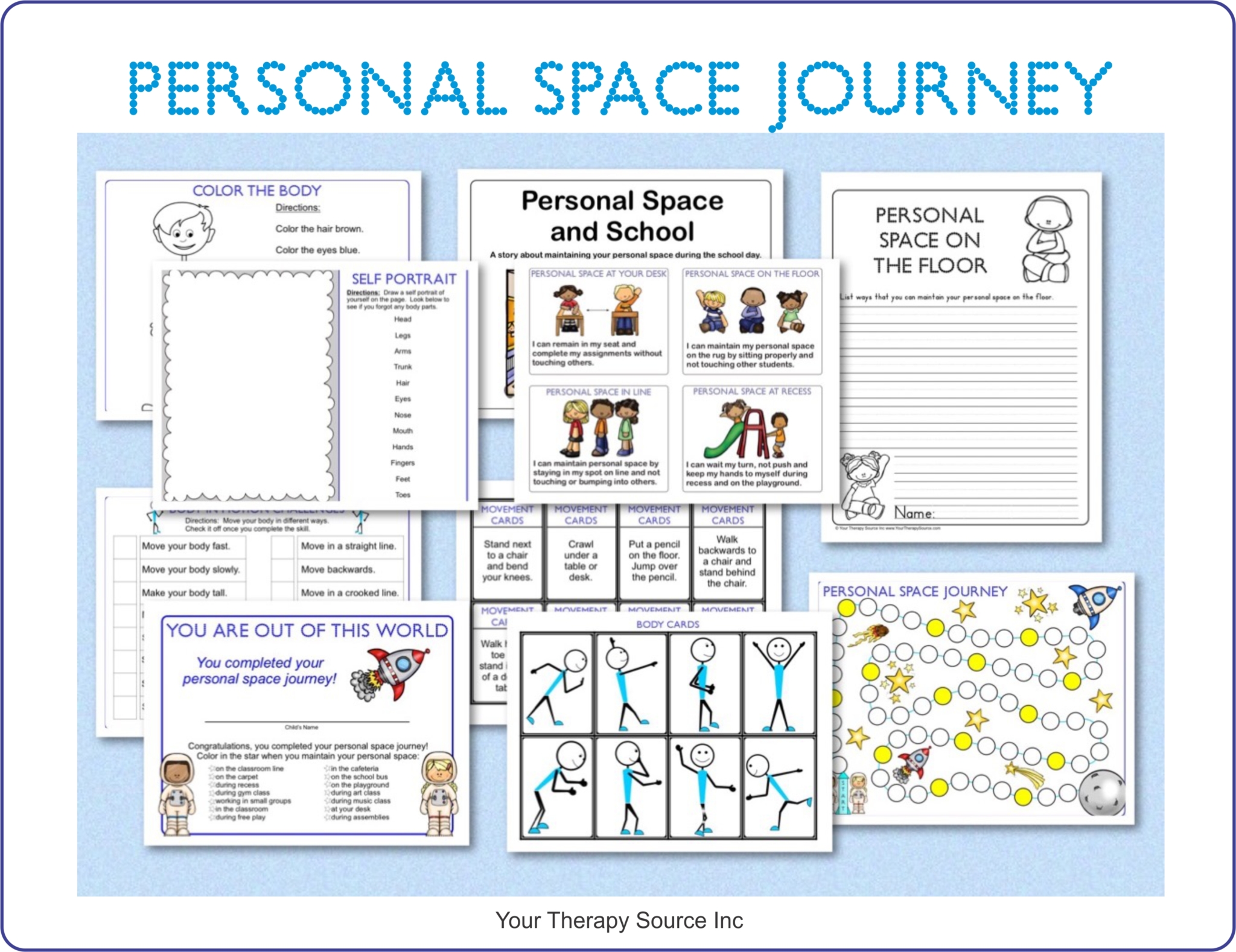 Personal space worksheets