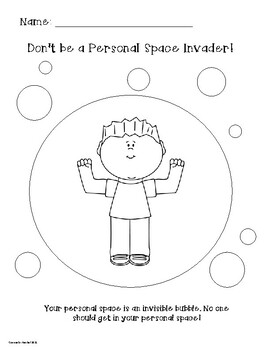 Personal space worksheet tpt