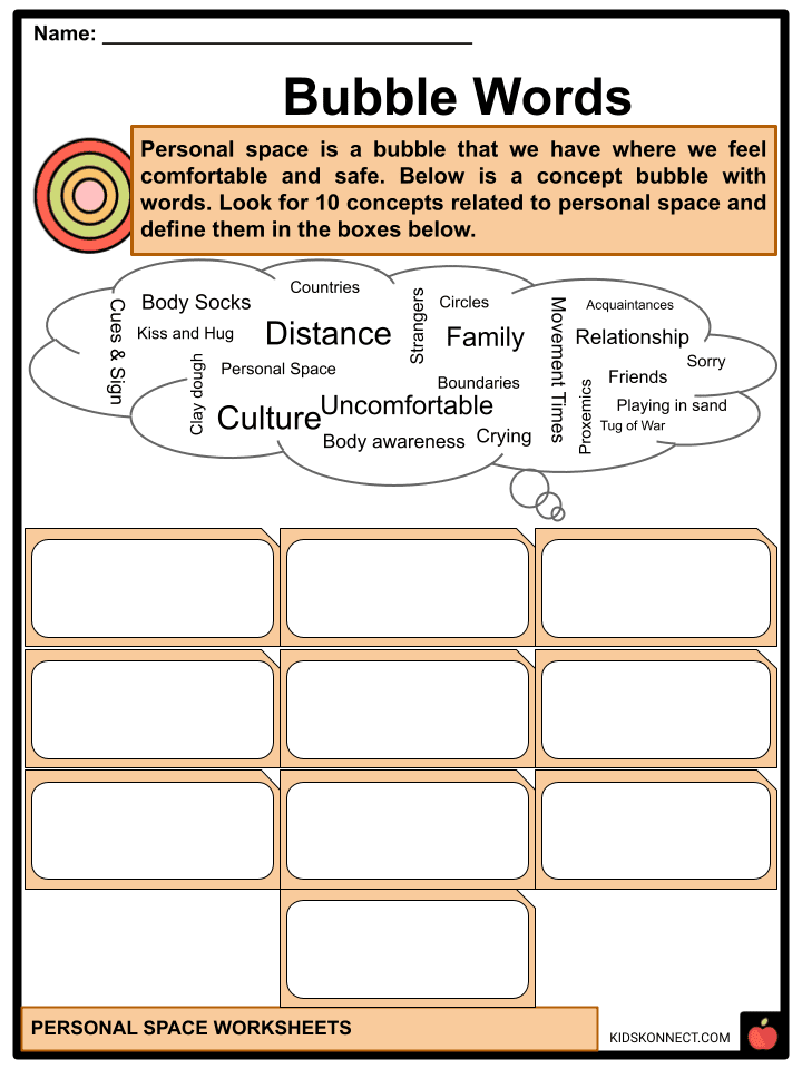 Personal space facts worksheets for kids pdf resource