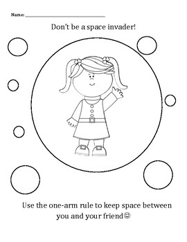 Personal space camp girl space invader coloring sheet tpt