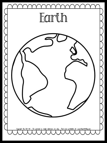 Earth coloring page free printable download â the art kit