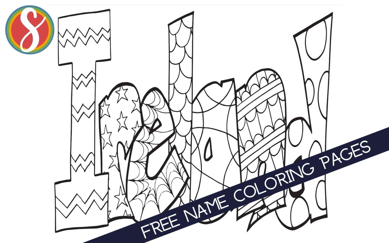 Free name coloring pages â stevie doodles