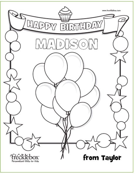 Free personalized printable coloring pages for kids