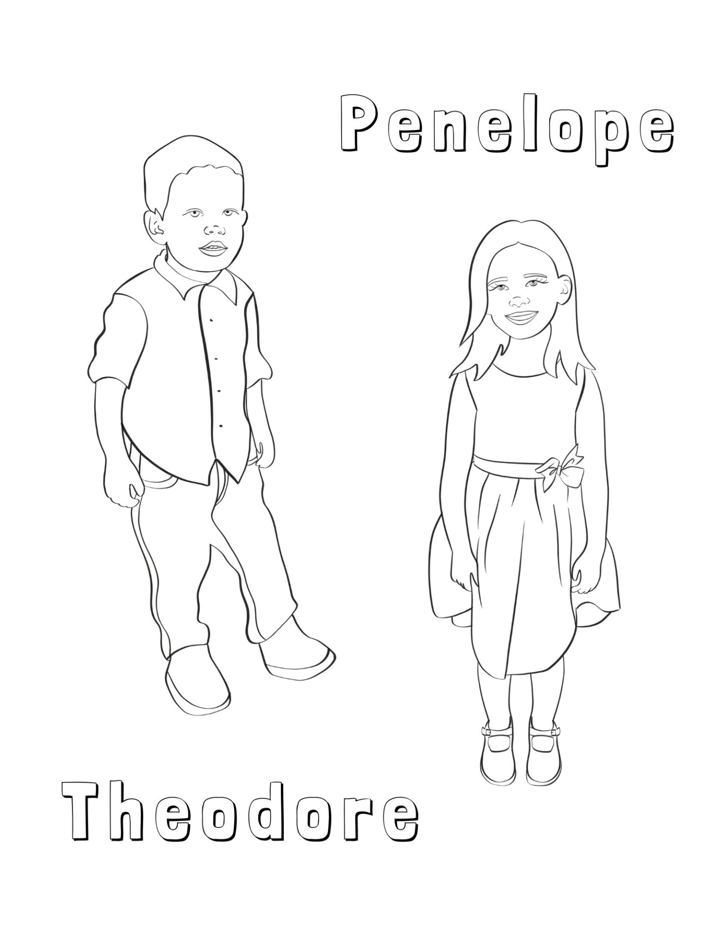 Custom coloring page made to order digital illustrations