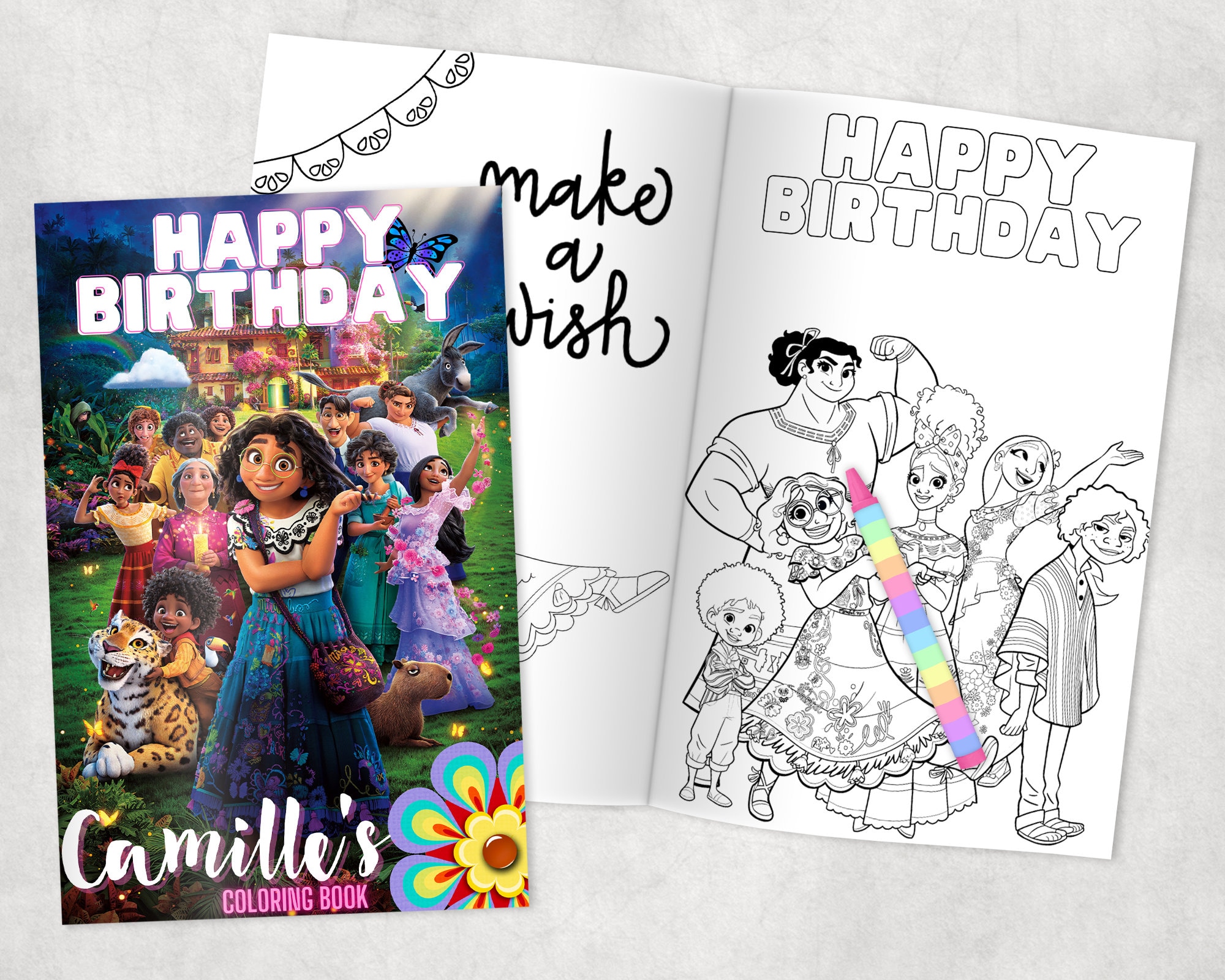 Encanto personalized coloring books custom party favors thank you gift birthday printed shipped books
