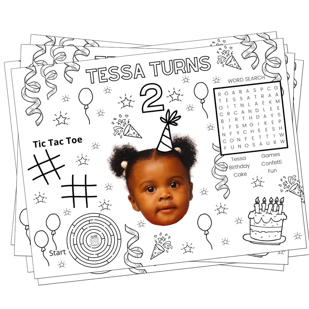 Custom coloring placemat activity sheets personalized birthday party favors childrens table decorations set of coloring pages handmade products