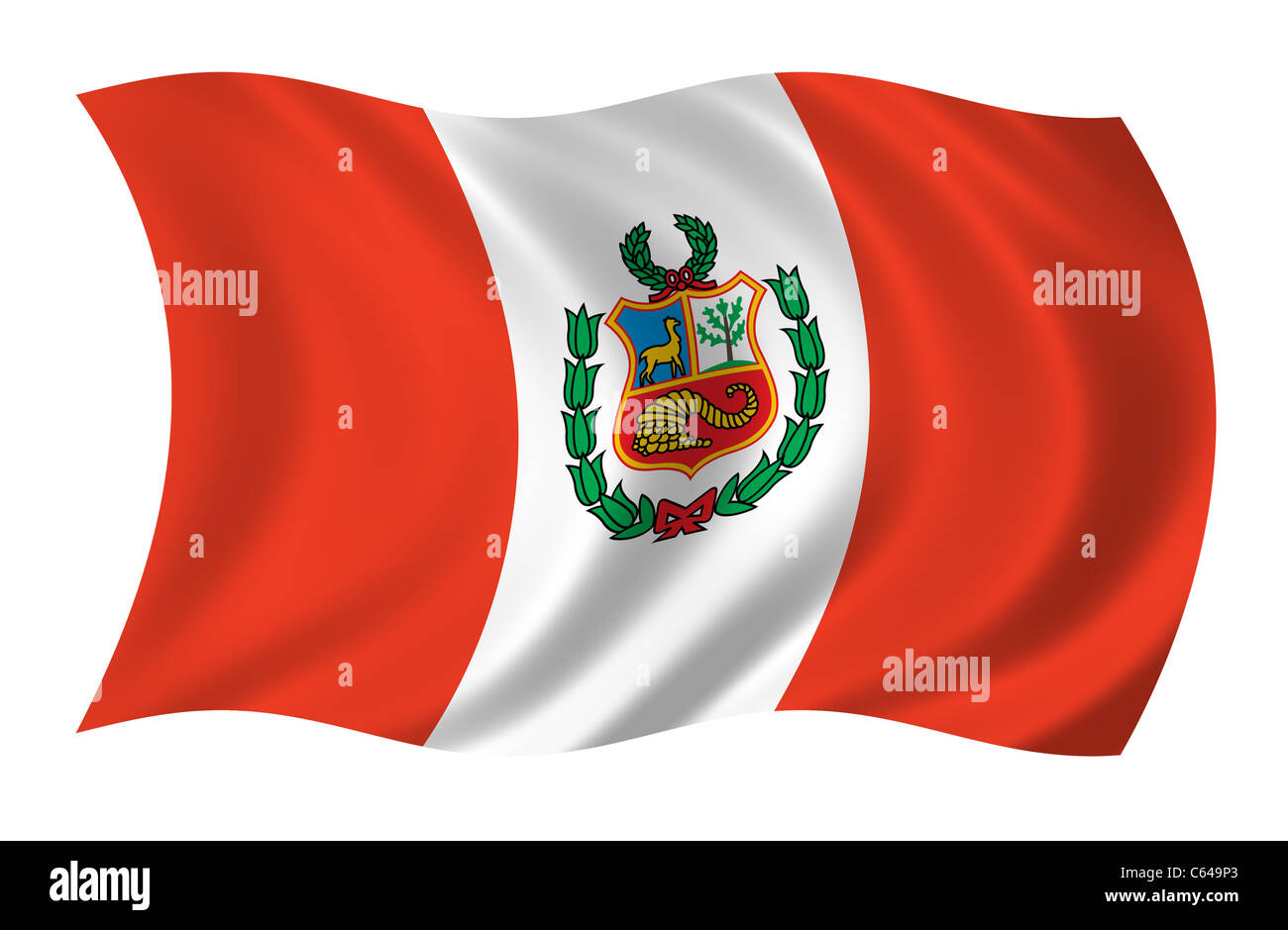 Peru flag cut out stock images pictures