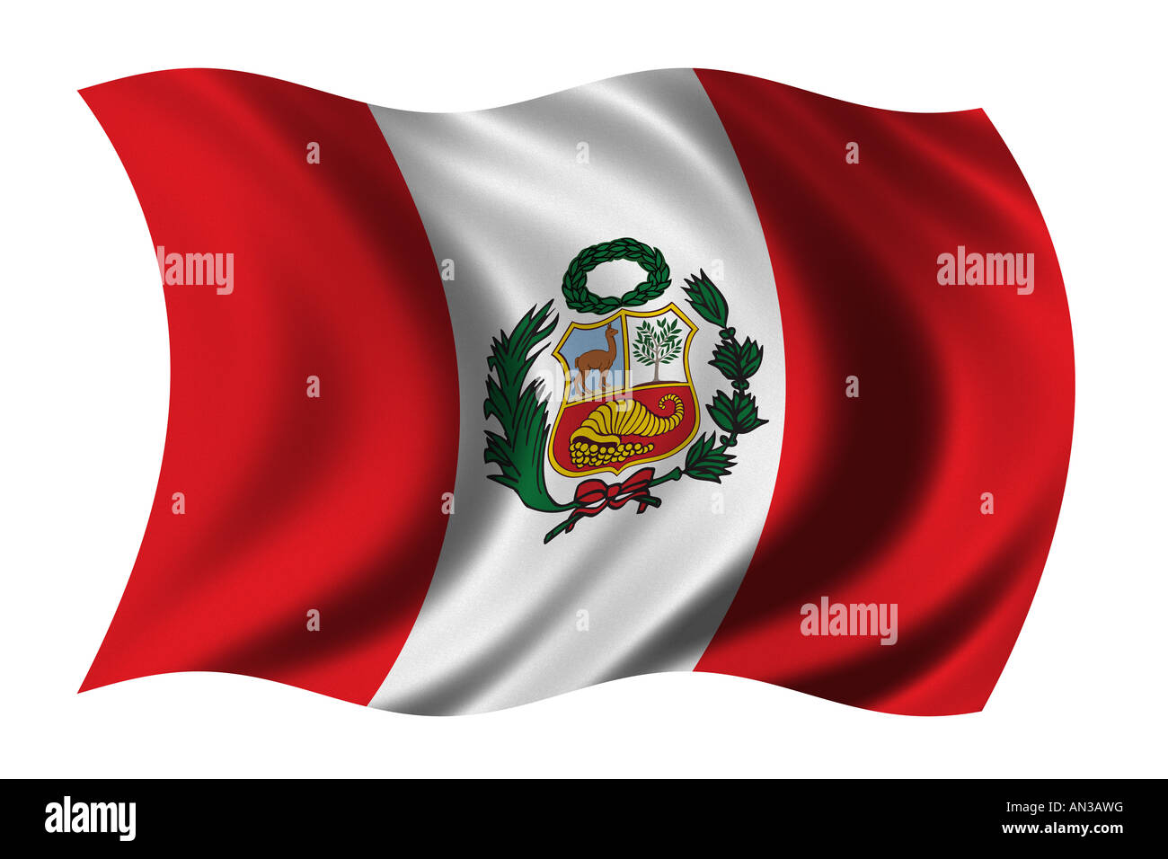 Peru flag cut out stock images pictures