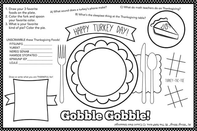 Free thanksgiving coloring pages for