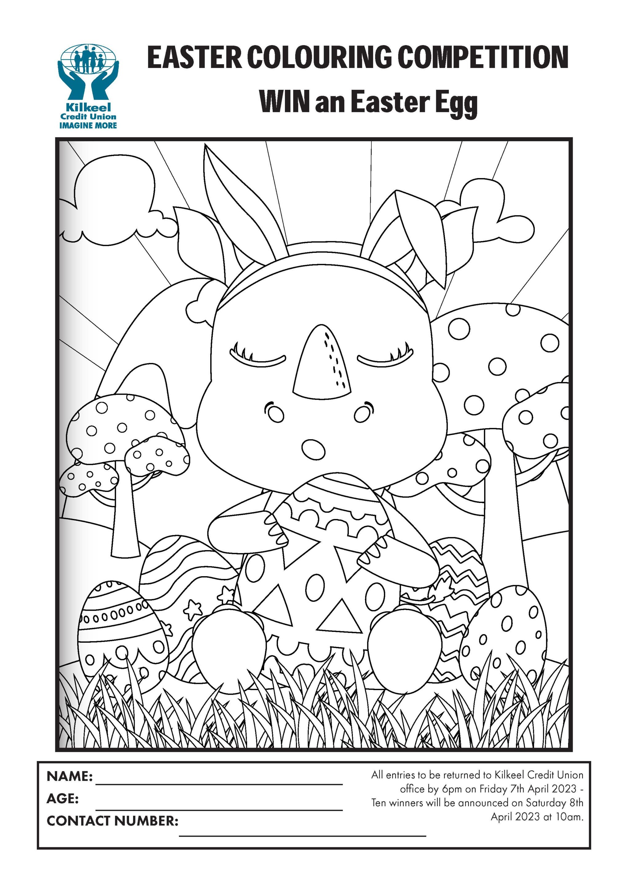 Easter colouring petition kilkeel credit union