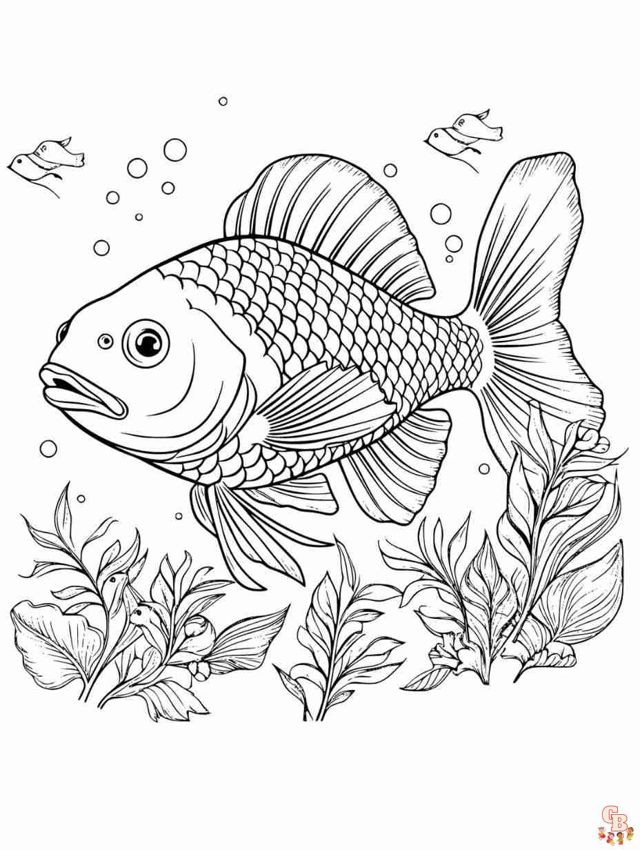 Pãginas para colorear de peces gratis imprimibles y divertidas para los niãos