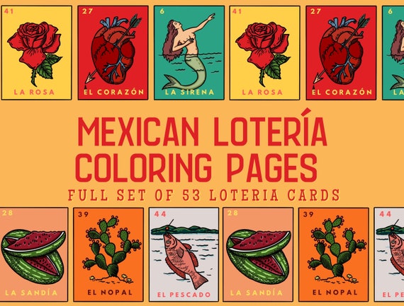 Loteria mexicana coloring pages full set