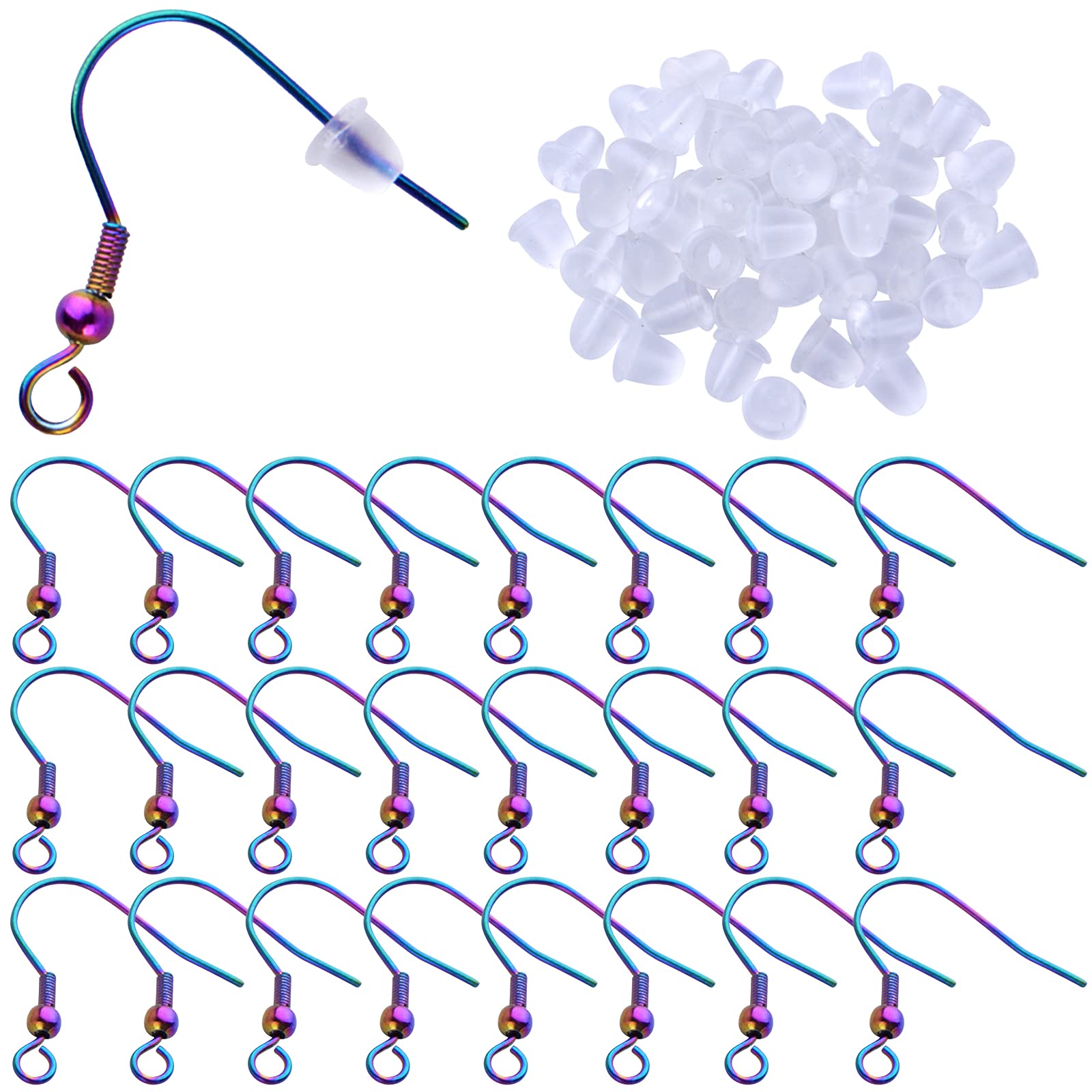 Stainless steel earring hooks pcs rainbow color fish earrings hooks ear wires fish hooks hypo