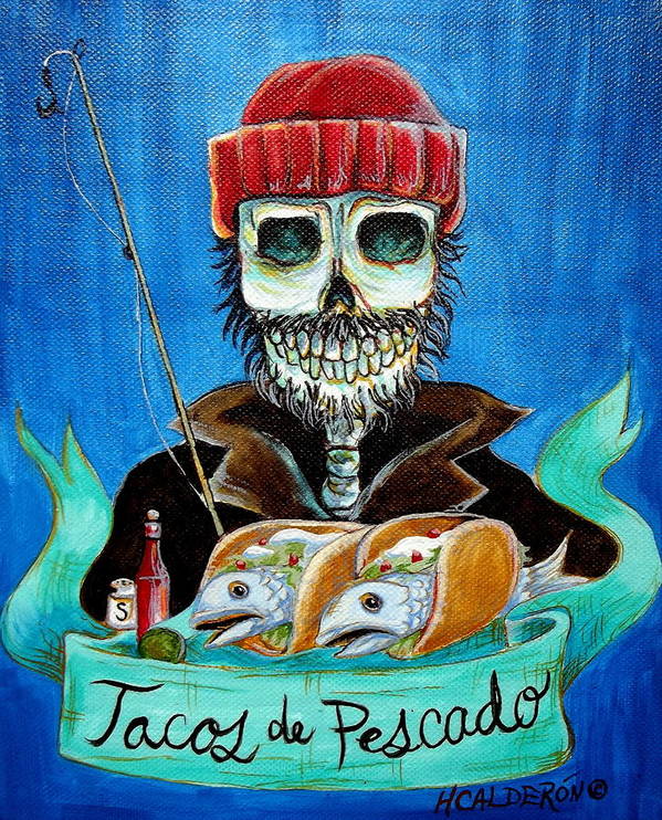 Tacos de pescado poster by heather calderon