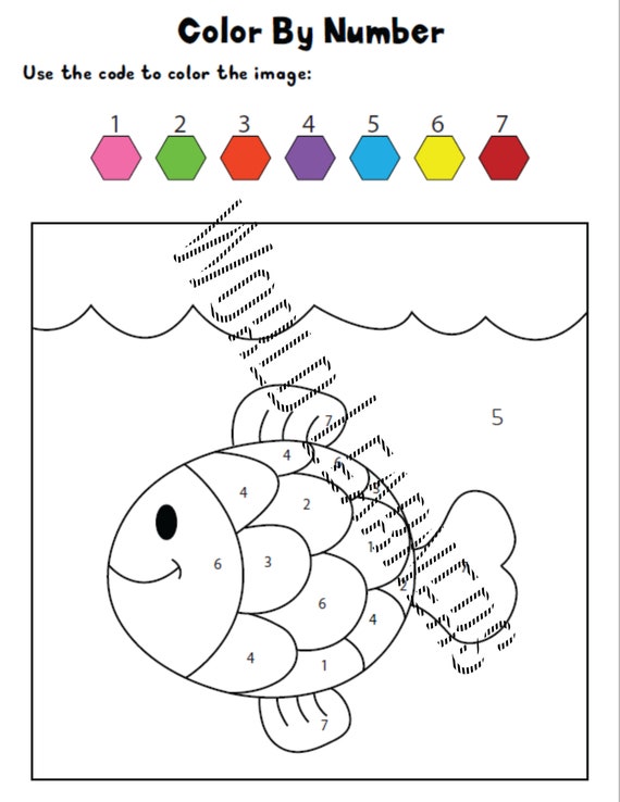 Downloadable color or paint by number pages