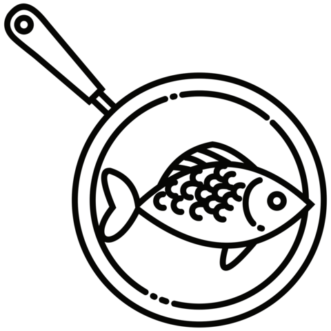 Fish fry coloring page free printable coloring pages