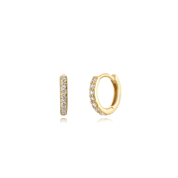 Sterling silver zirconia hoops gold â cassette barcelona