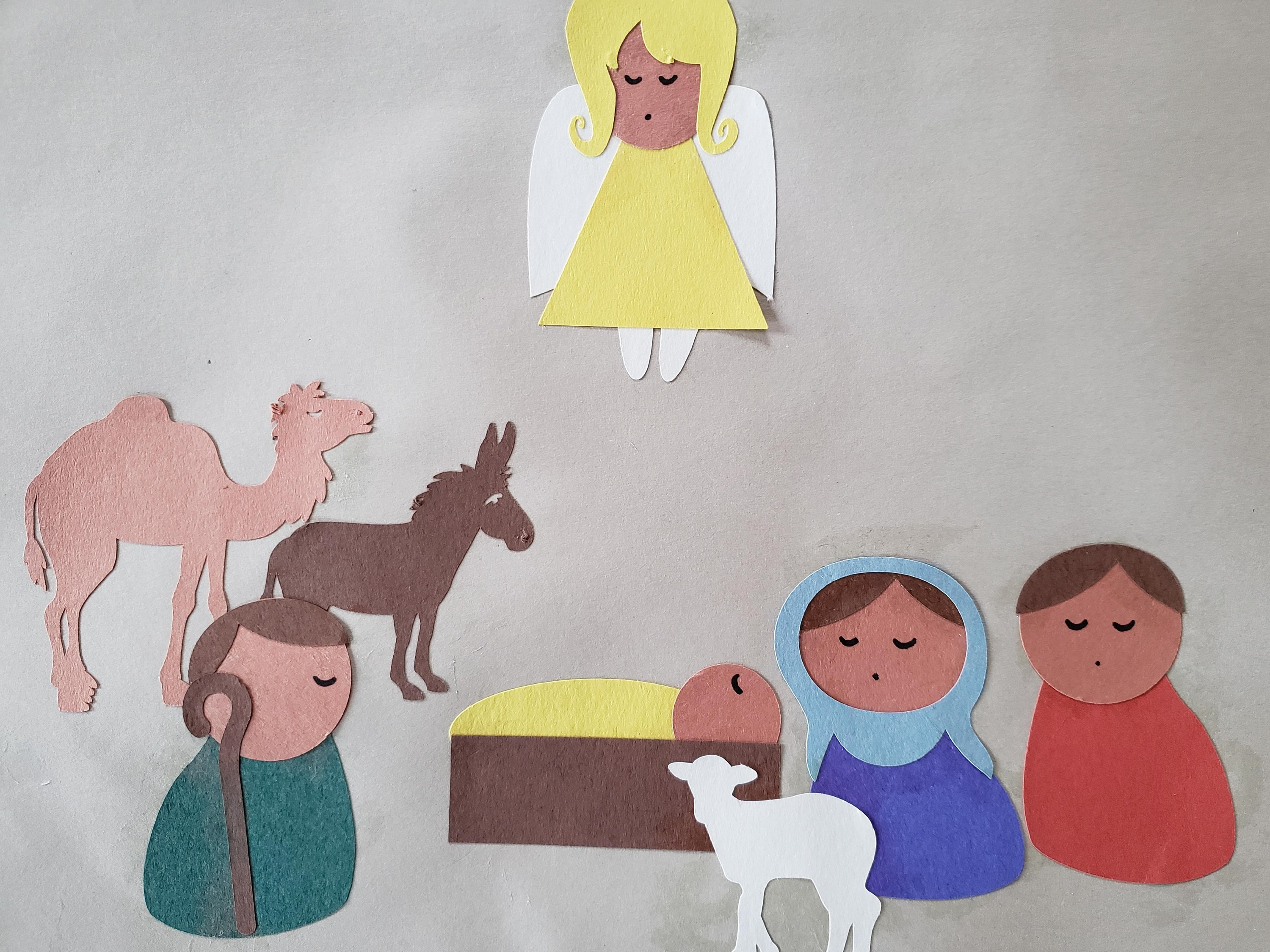 Escena del pesebre para niãos artesanãa de papel precortada ideal para el hogar la escuela y la guarderãa costo de envão incluido