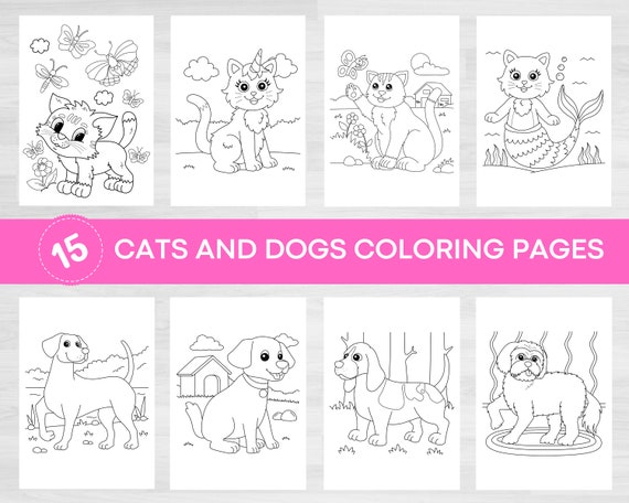 Cats coloring pages dogs coloring pages pets coloring pages animal coloring coloring pages for kids coloring printable pages