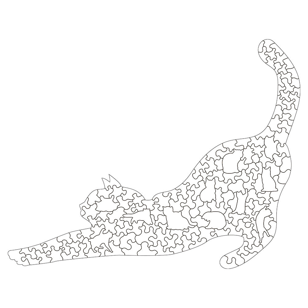 New cat shaped wooden jigsaw puzzle â parkinsons
