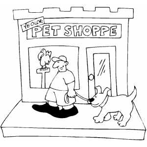 Pet store coloring page
