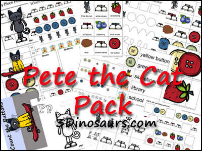 Free pete the cat pack dinosaurs