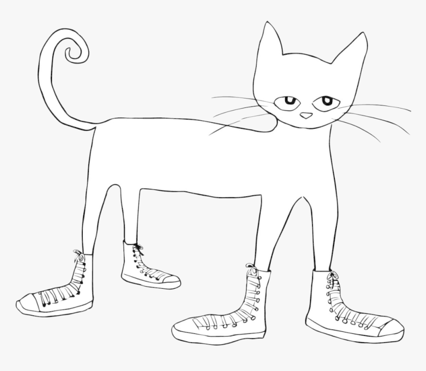 Pete the cat funny coloring page clip art library transparent