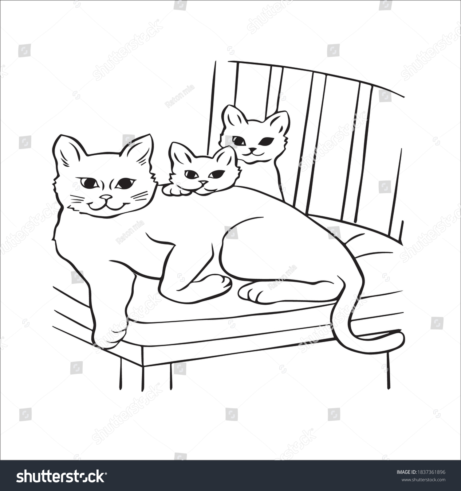 Pete cat coloring pages stock vector royalty free