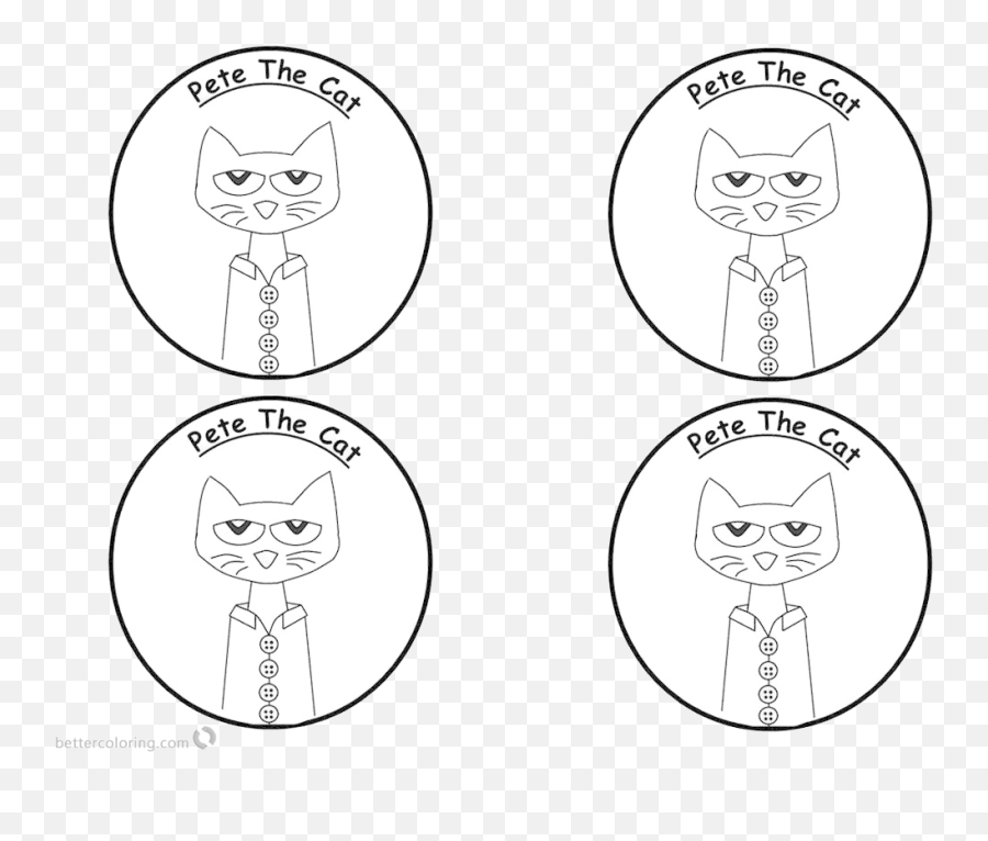Pete the cat coloring pages four puppets clipart free png