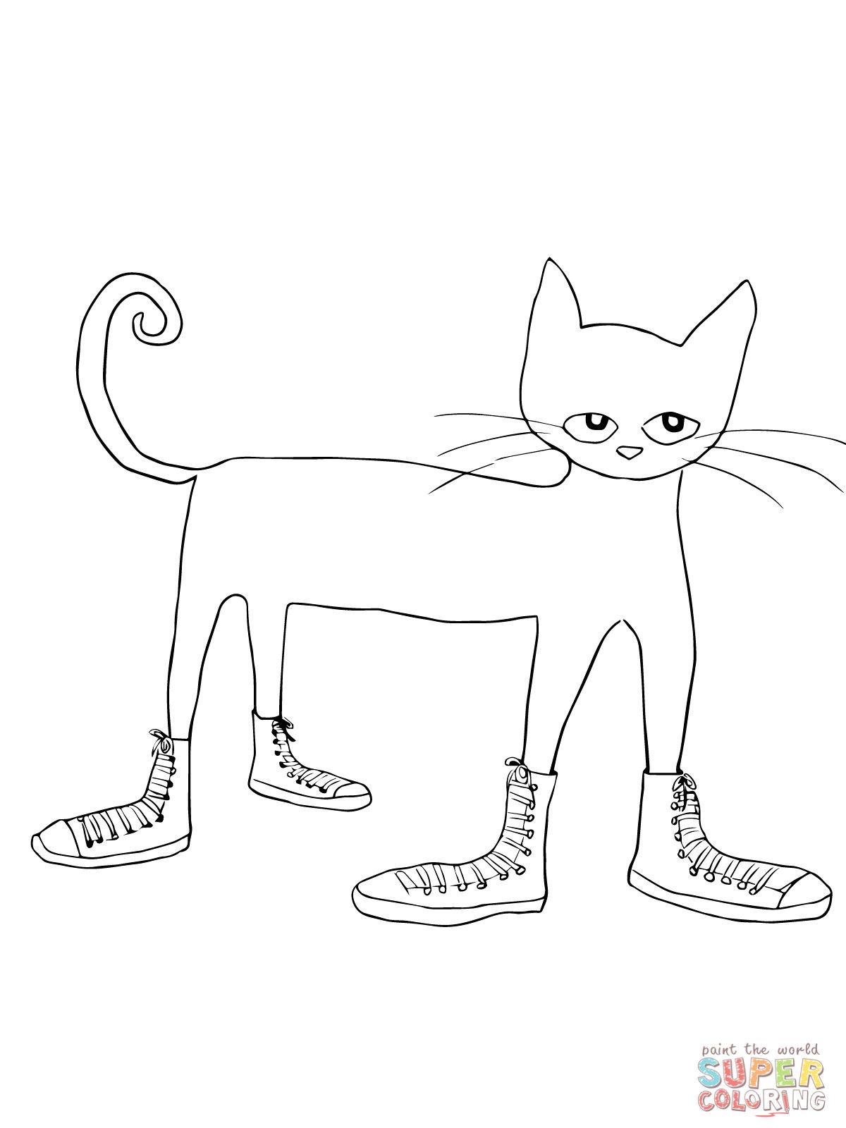 Pete the cat clipart black and white pete the cat shoes cat coloring page love coloring pages