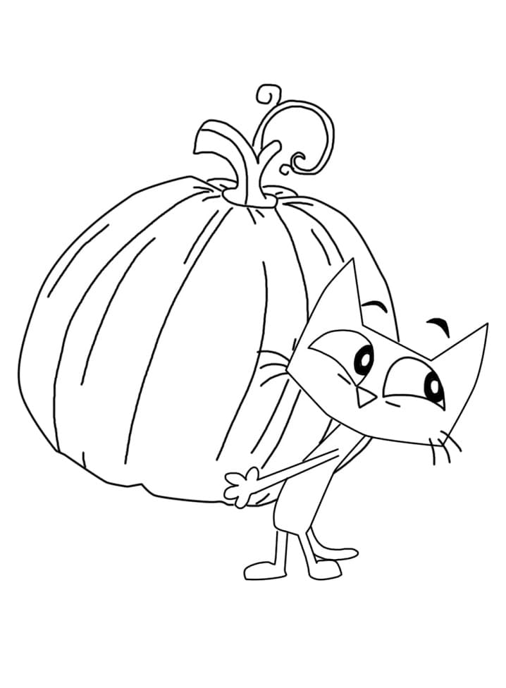 Pete the cat and big pumkin coloring page