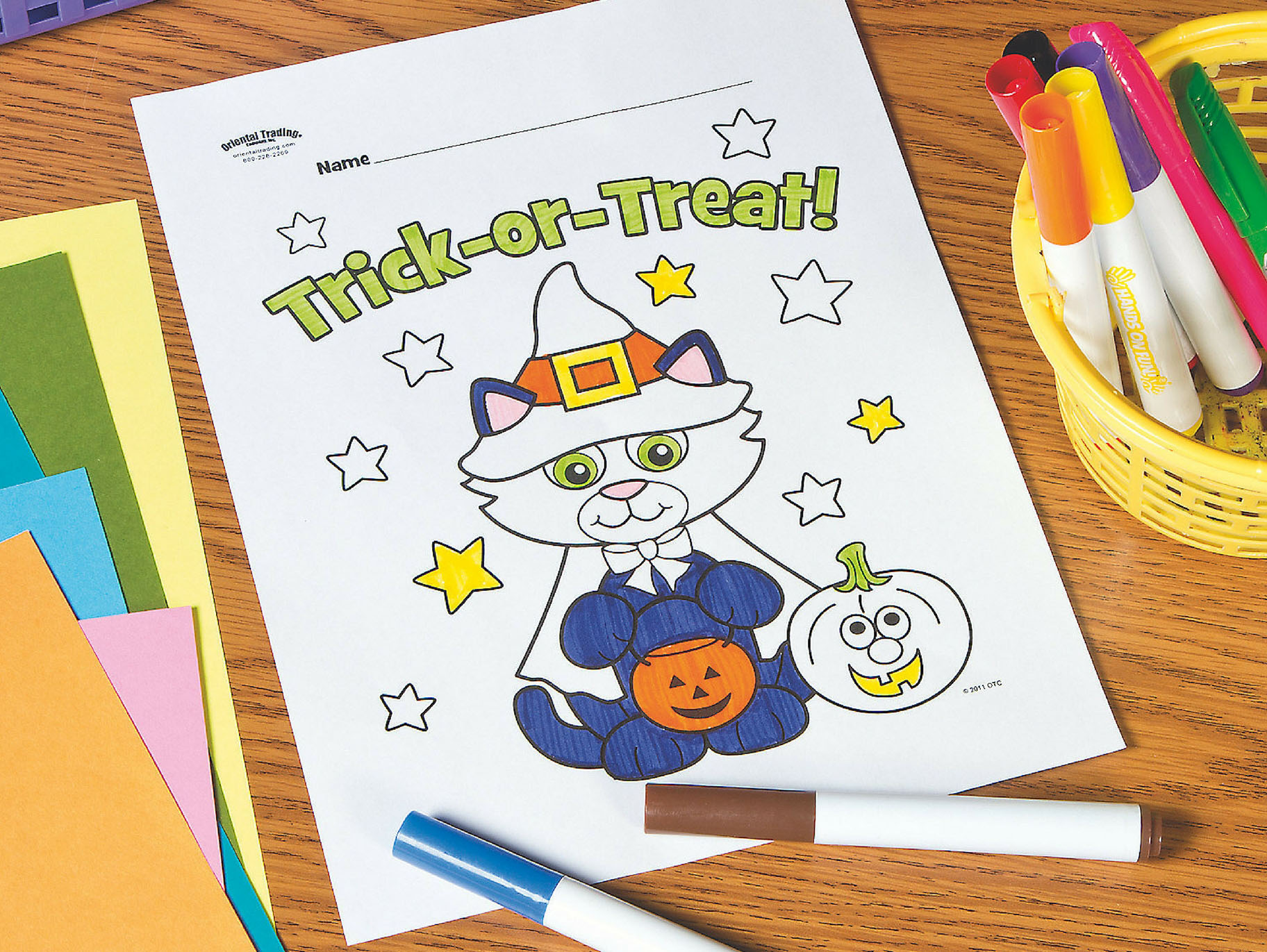Halloween cat free printable coloring page