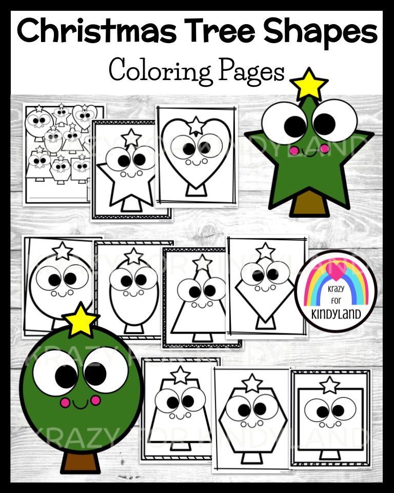 December coloring pages shape activity