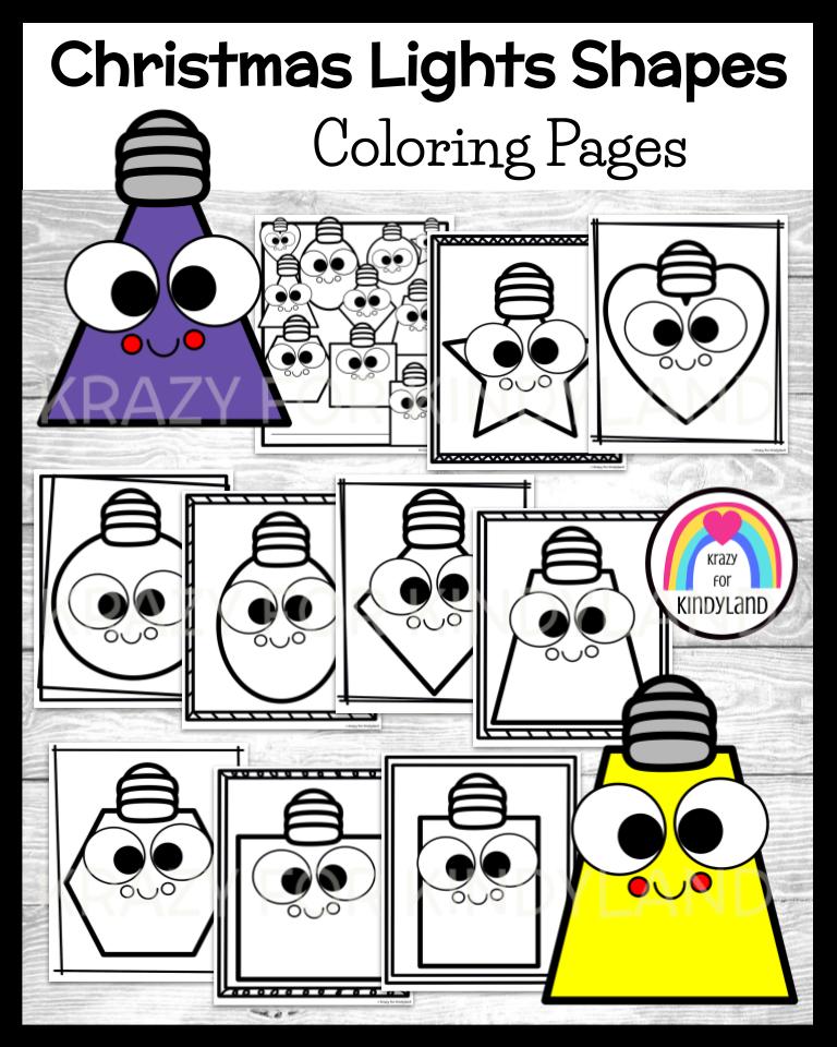 December coloring pages shape activity