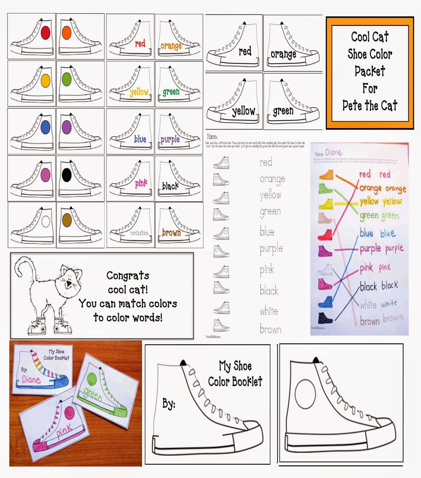 Pete the cat activities for i love my white shoes